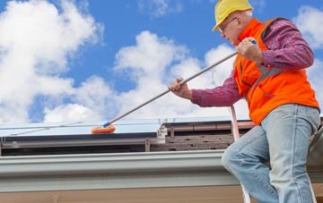 Wall Under Heywood soft wash roof cleaning